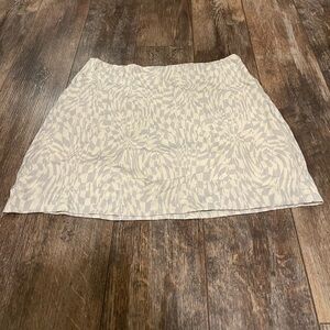 Free People White Patterned Mini Skirt